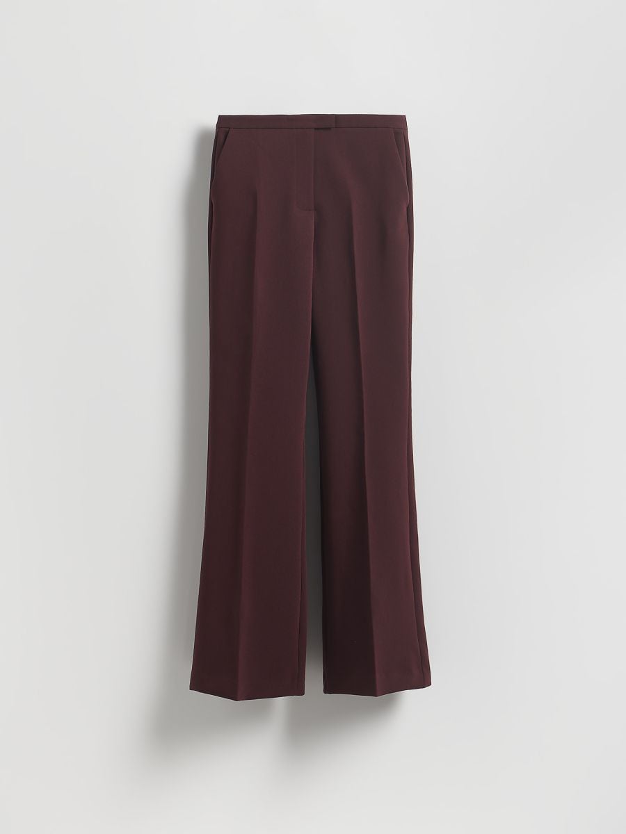 Trousers with pressed crease - burgundy - RESERVED - 4