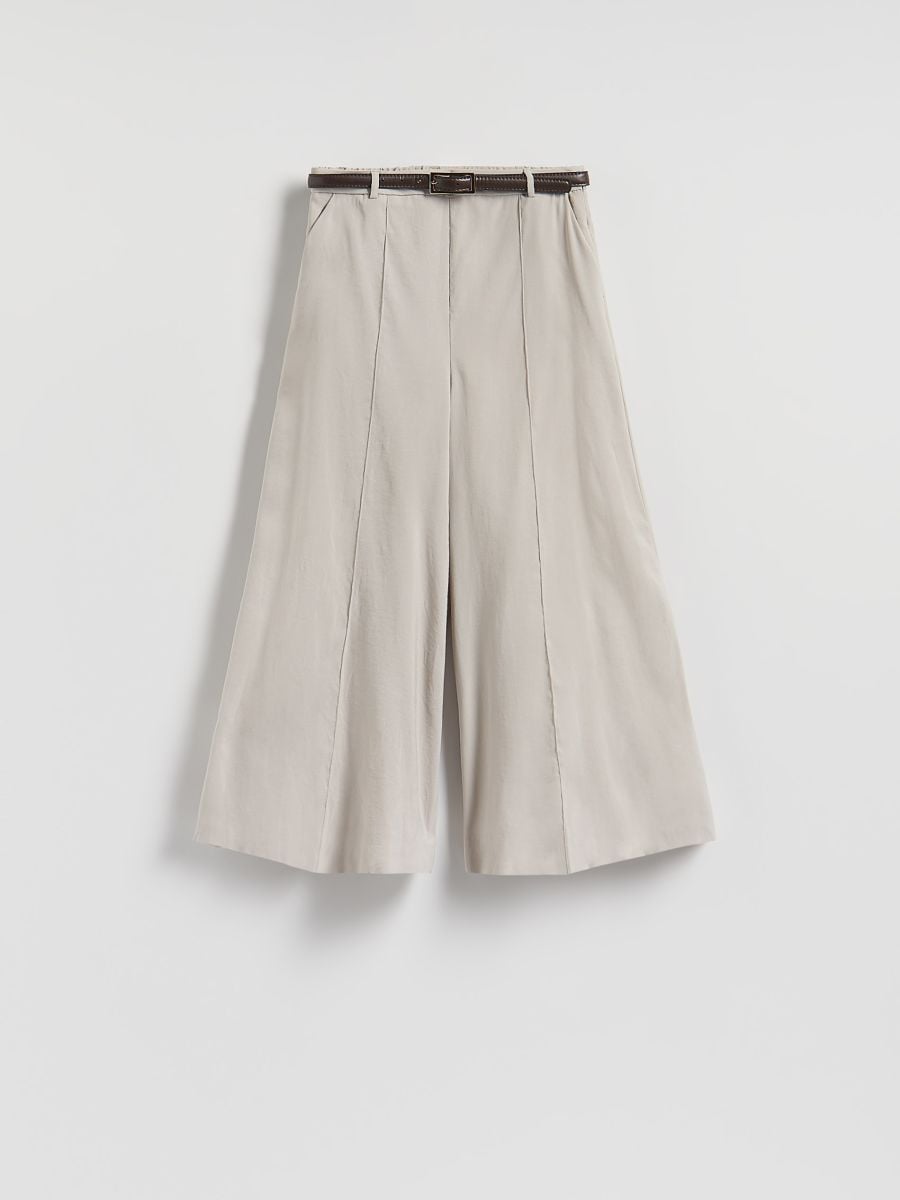 Kalhoty culotte z modalu - šedobéžová - RESERVED