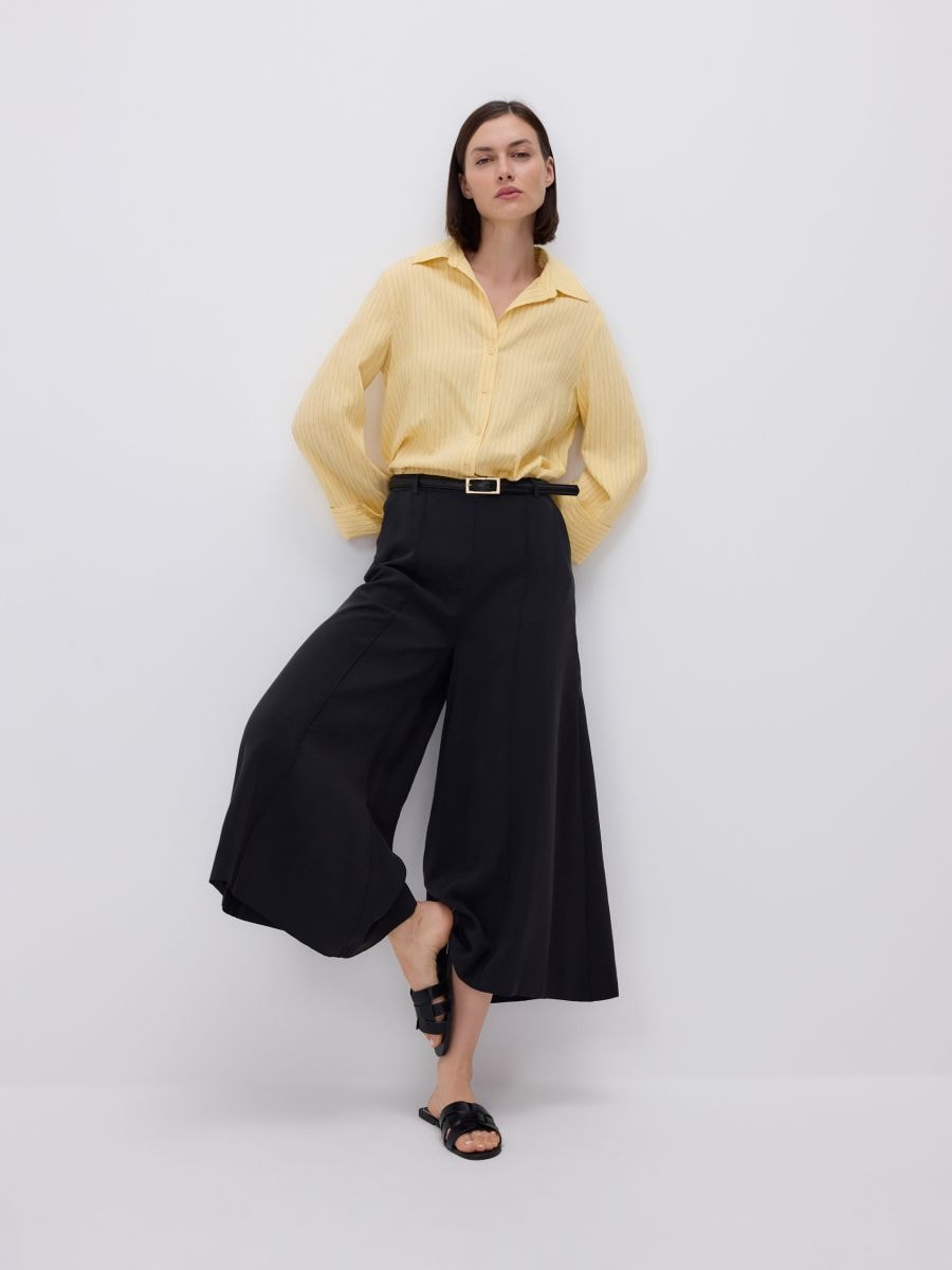 Modal rich culotte trousers - black - RESERVED