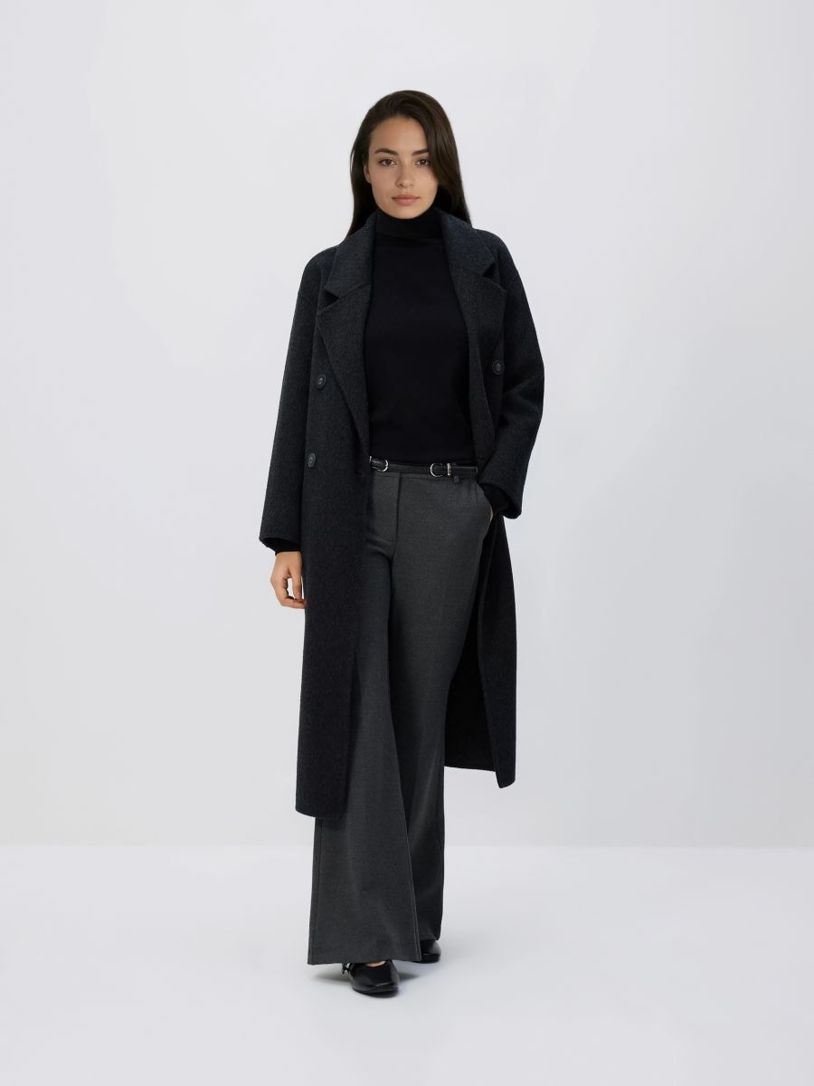 Spodnie z paskiem - szary - RESERVED