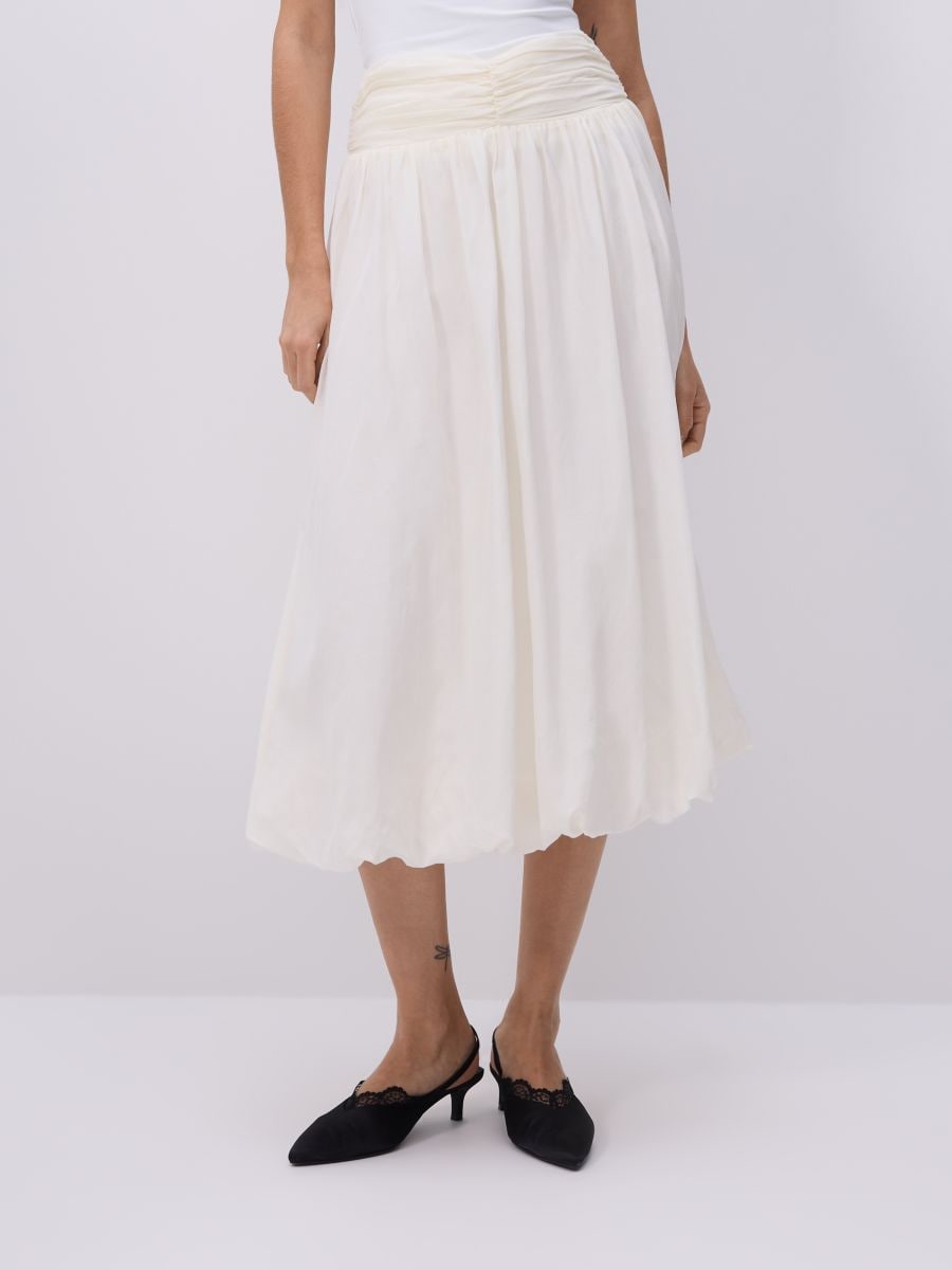 Balloon skirt made of viscose - cream - RESERVED - 2