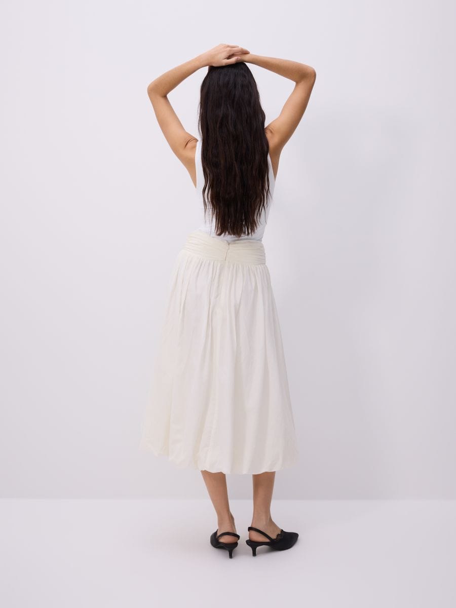 Balloon skirt made of viscose - cream - RESERVED - 5