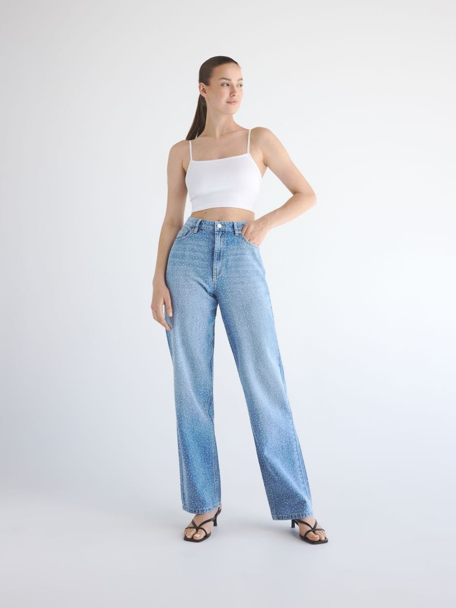 LADIES` JEANS TROUSERS - blue - RESERVED