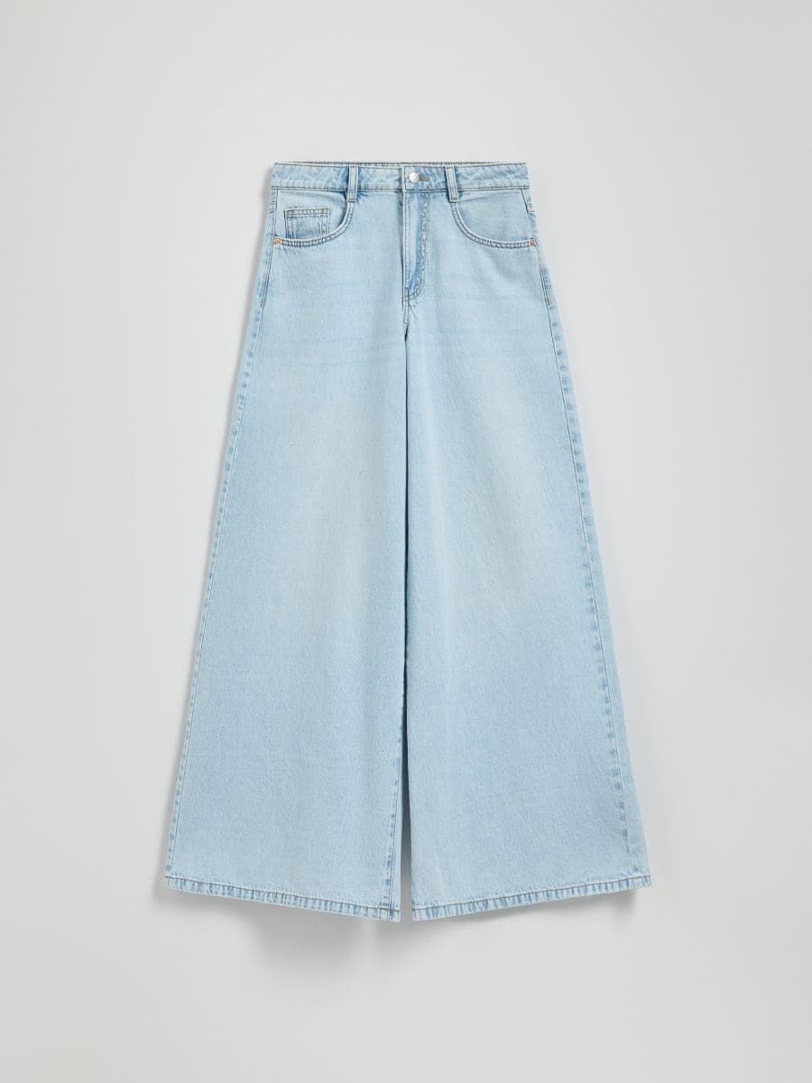 Jeans mit breiten Beinen - blau - RESERVED - 6