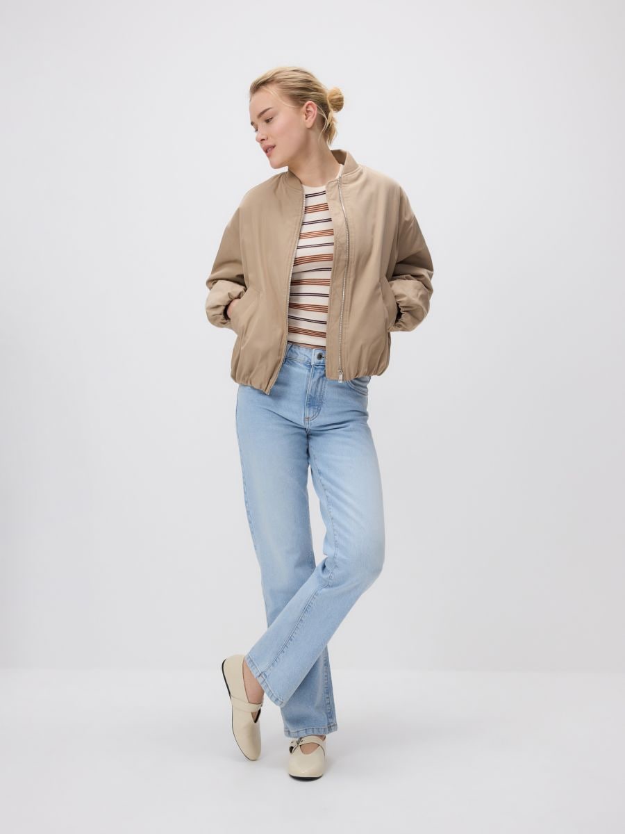 Oversize bomberjacka - BEIGE - RESERVED