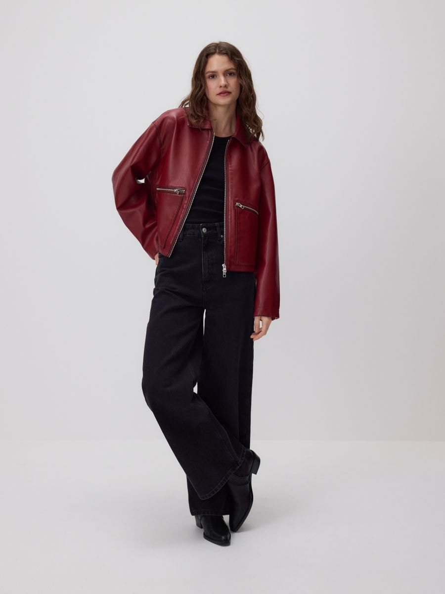 Aged effect jacket - burgundy - RESERVED - 2