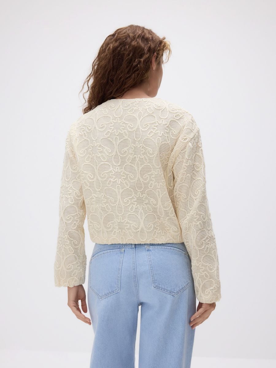 Bomber jacket with embroidery detail - cream - RESERVED - 6