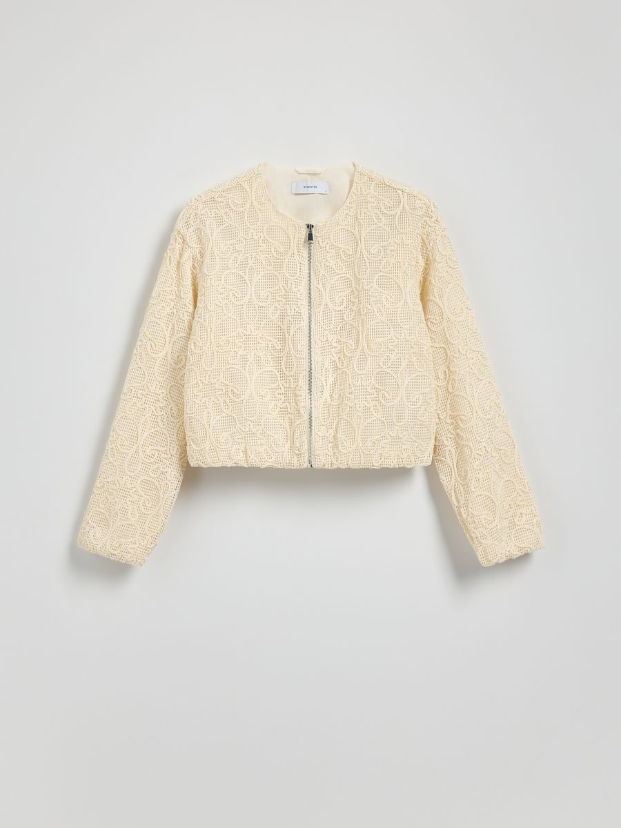 Bomber jacket with embroidery detail - cream - RESERVED - 7