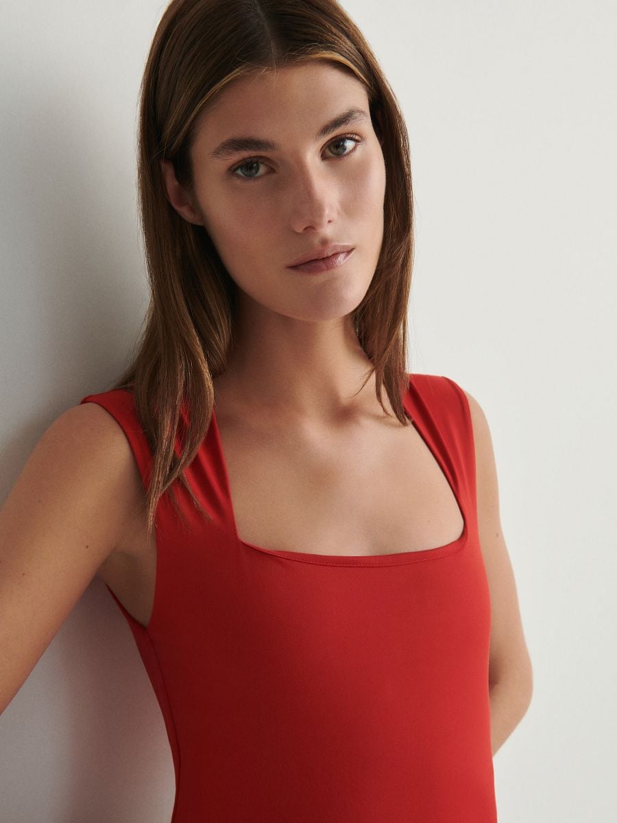 Plain bodysuit - red - RESERVED - 3