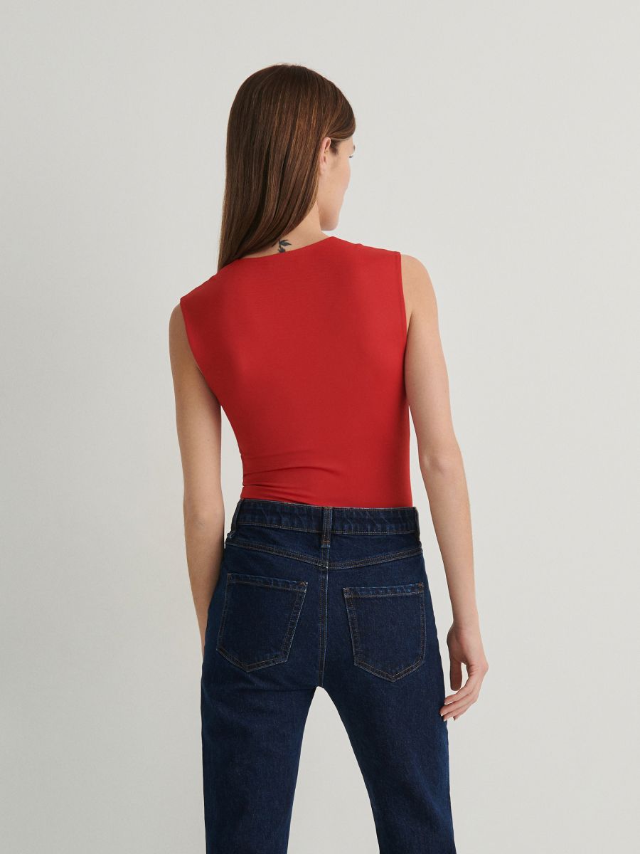 Plain bodysuit - red - RESERVED - 4