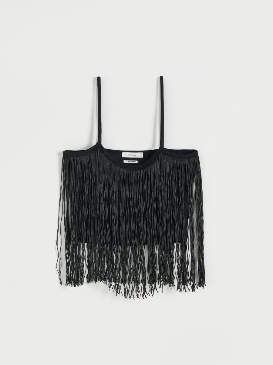 Fringe top - black - RESERVED - 6