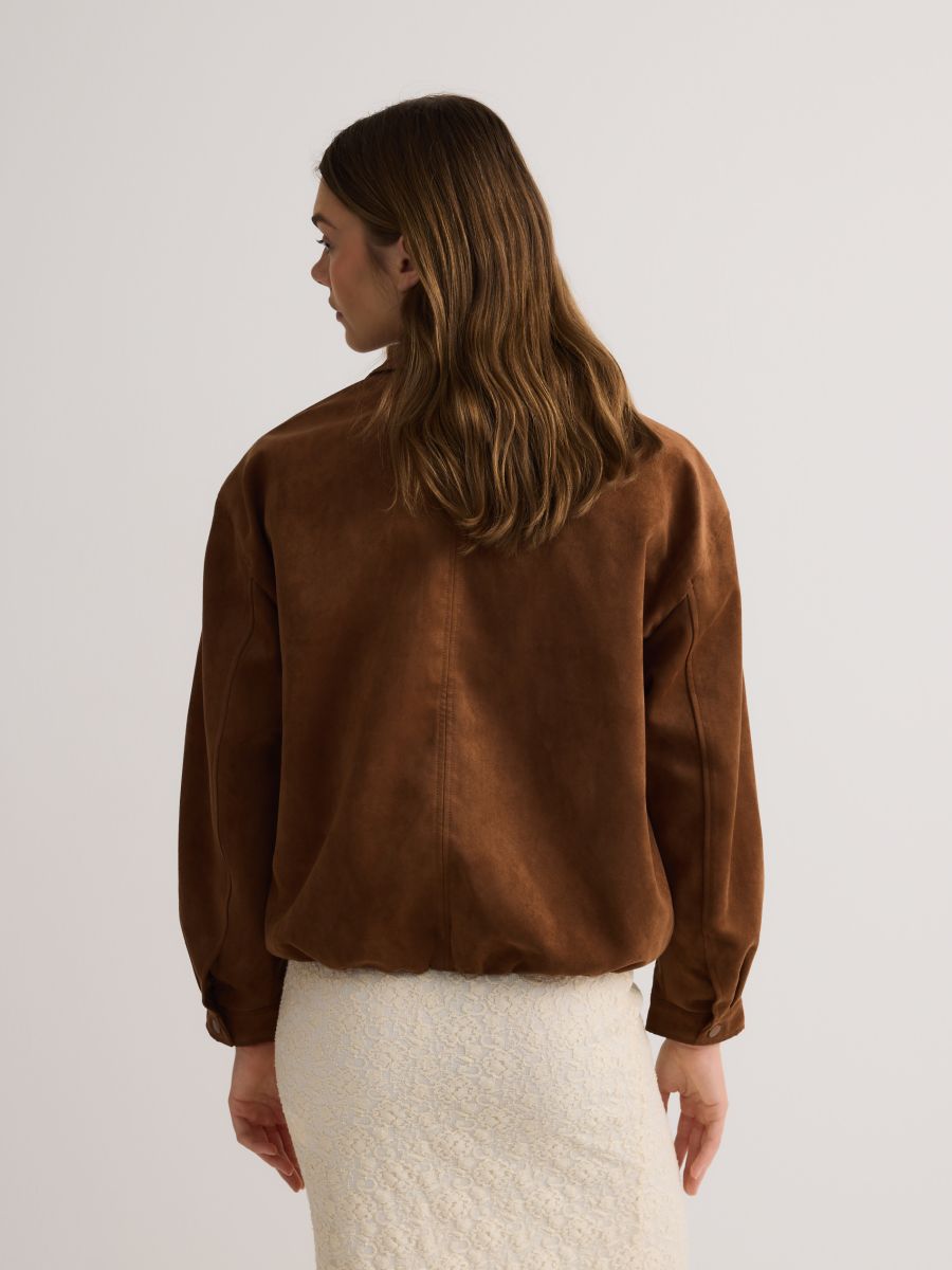 Veste oversize en imitation daim - brun mordoré - RESERVED - 6