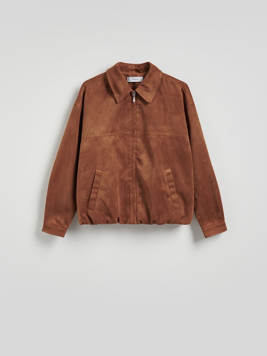 Veste oversize en imitation daim - brun mordoré - RESERVED - 2