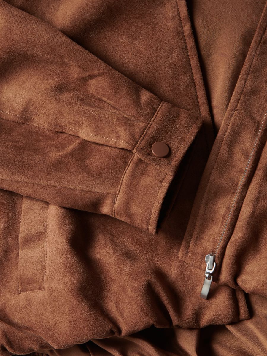 Veste oversize en imitation daim - brun mordoré - RESERVED - 8
