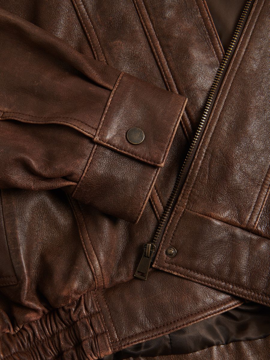 Sheepskin jacket - brown - RESERVED - 2