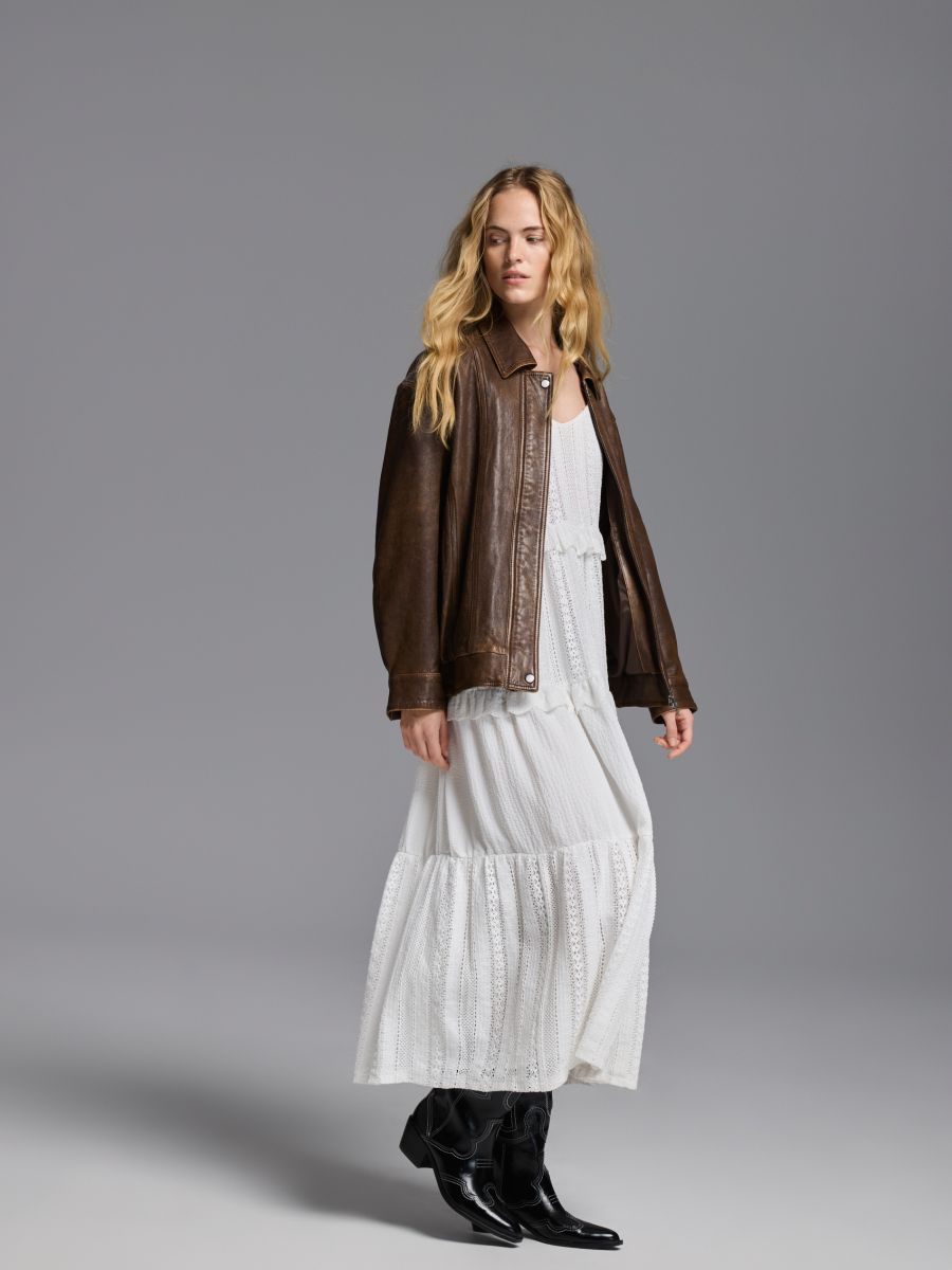 Sheepskin jacket - brown - RESERVED - 4