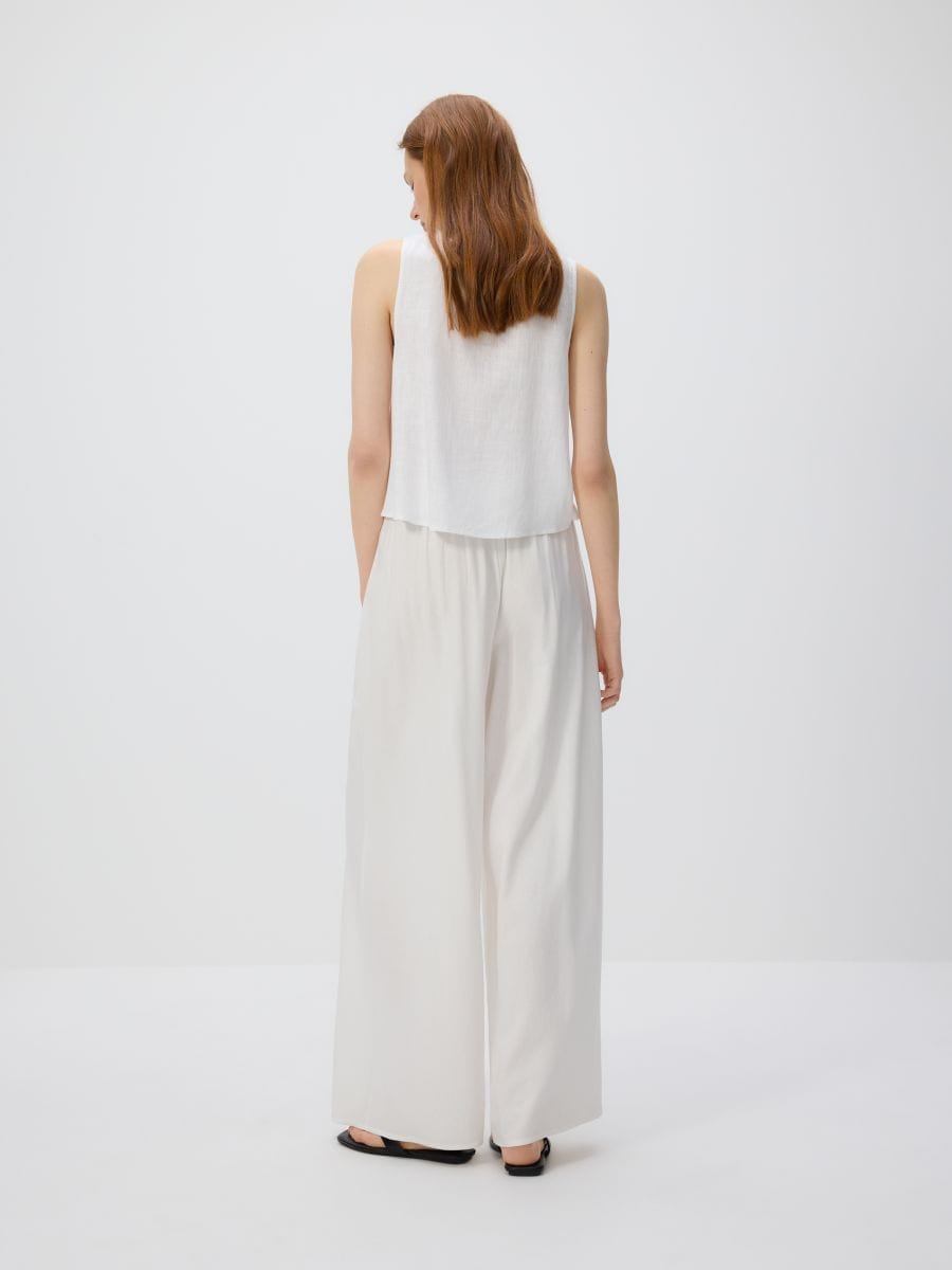 Trousers with linen blend - white - RESERVED - 3