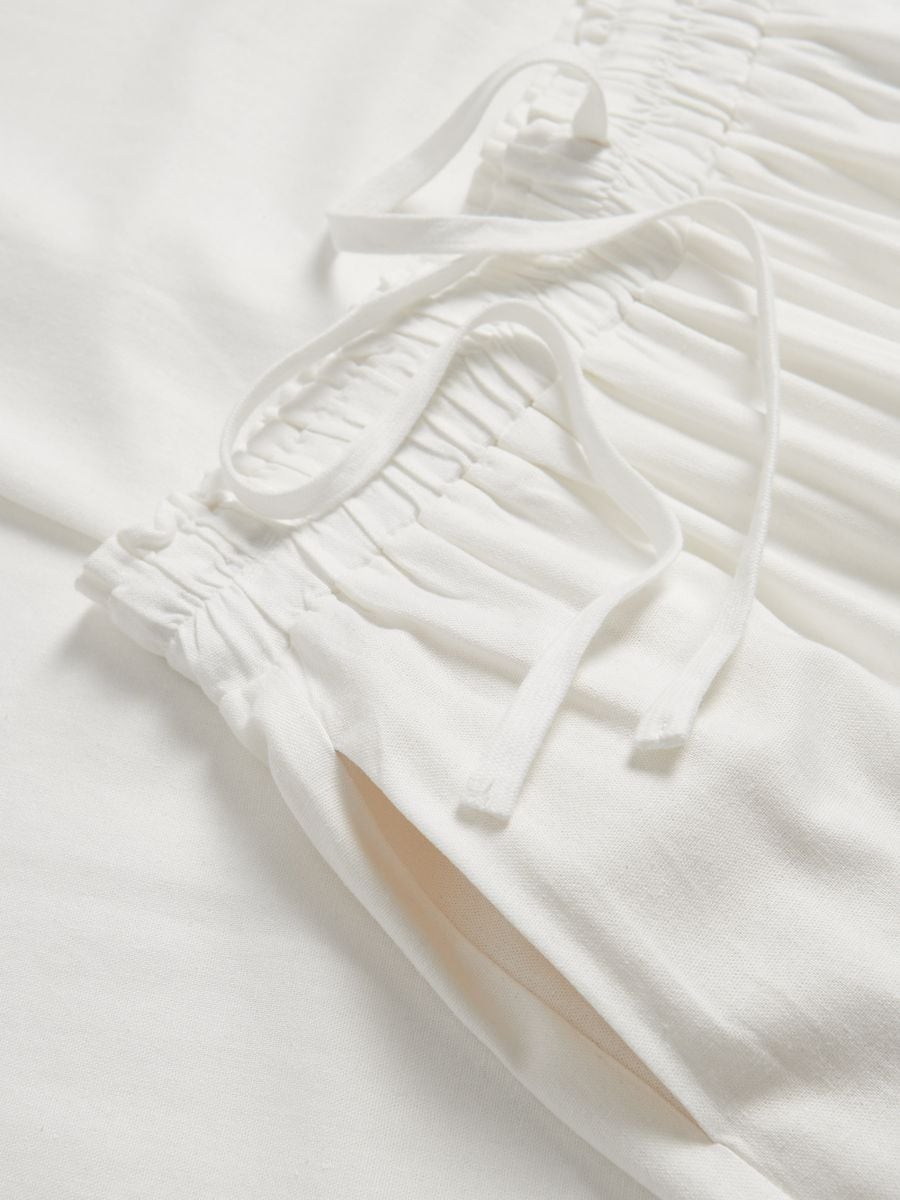 Trousers with linen blend - white - RESERVED - 5