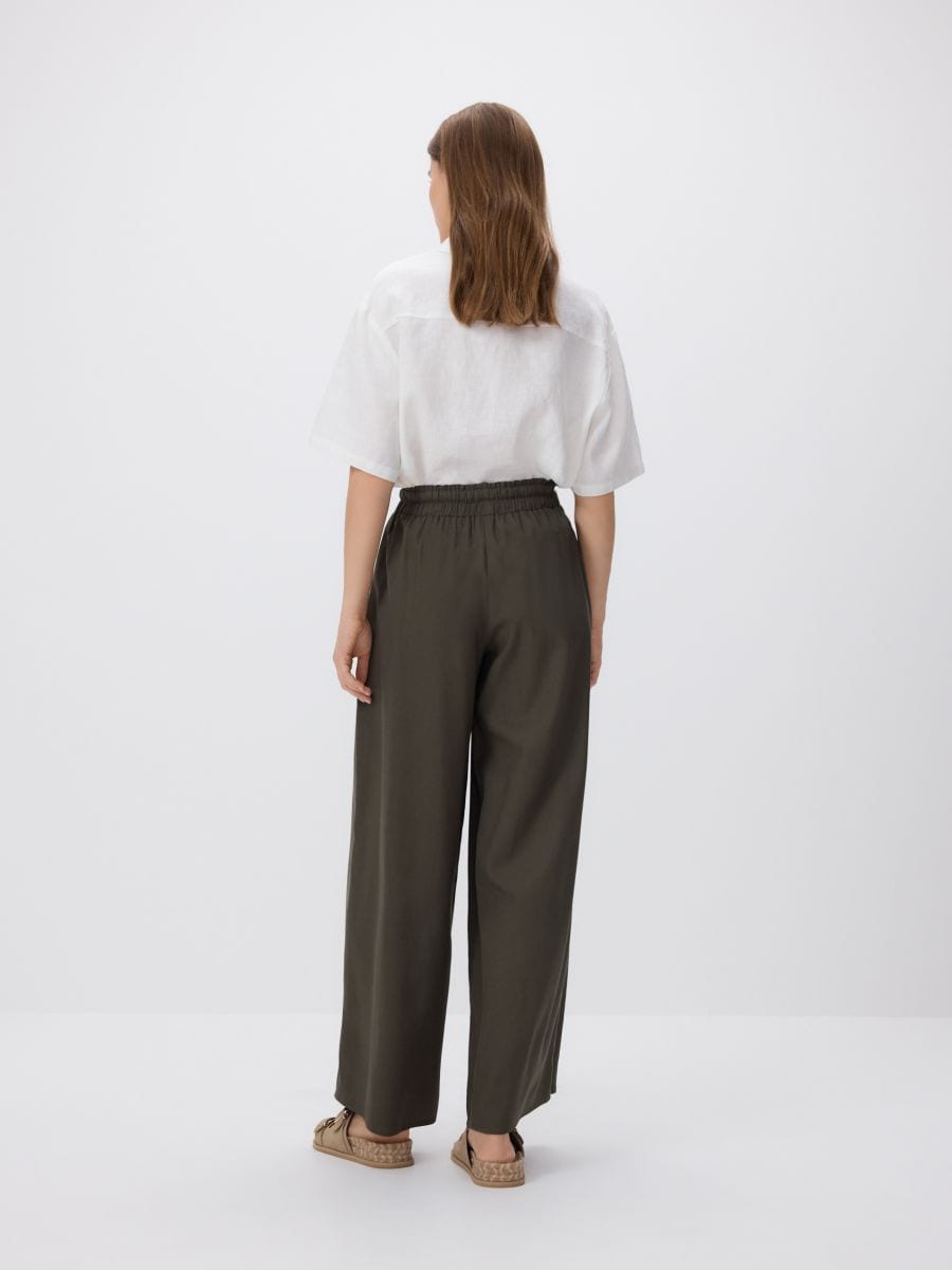 Trousers with linen blend - pale green - RESERVED - 3