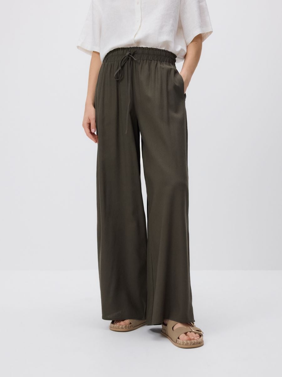 Trousers with linen blend - pale green - RESERVED - 2