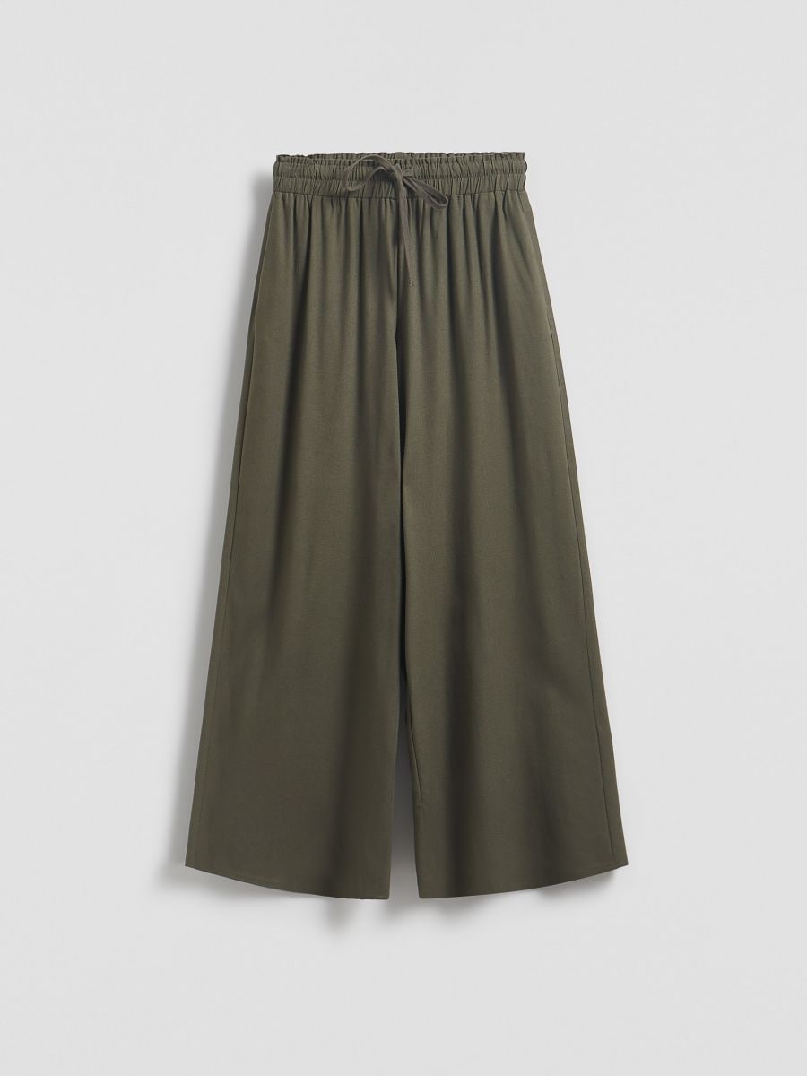 Trousers with linen blend - pale green - RESERVED - 5