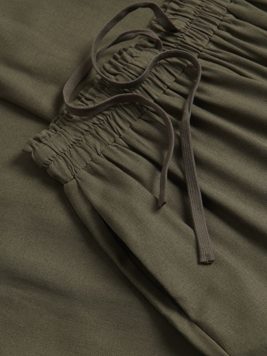 Trousers with linen blend - pale green - RESERVED - 6