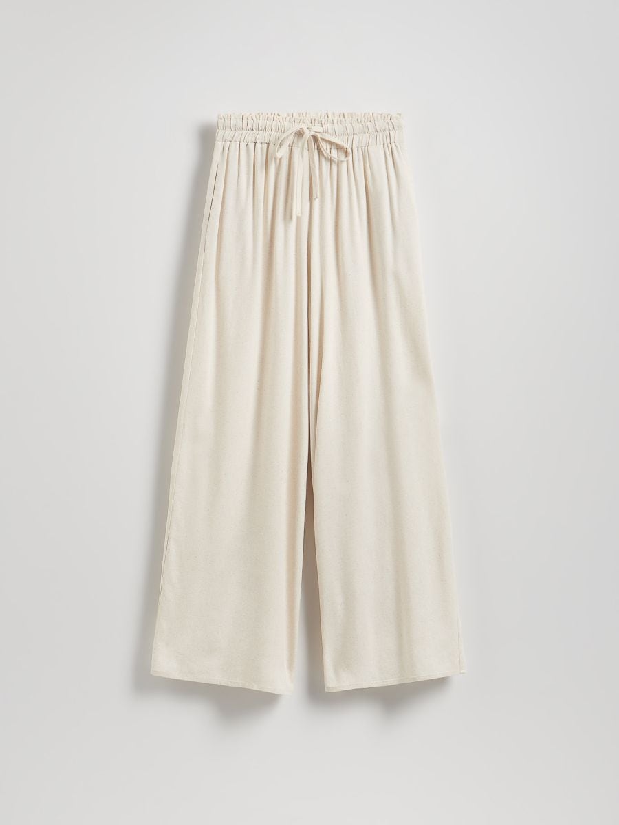 Trousers with linen blend - beige - RESERVED - 5