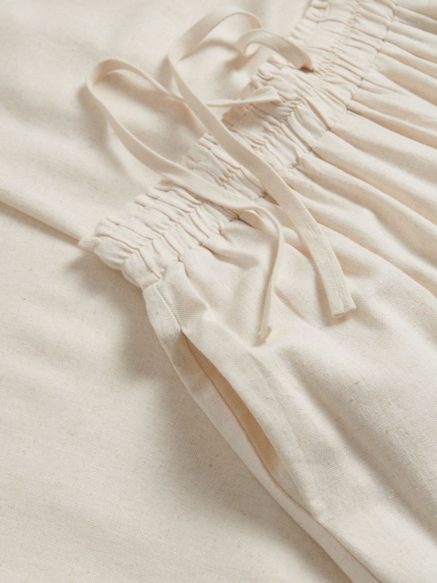 Trousers with linen blend - beige - RESERVED - 6