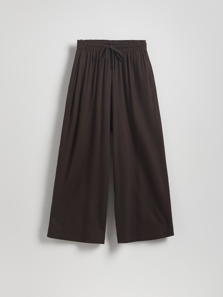 Trousers with linen blend - dark brown - RESERVED - 5