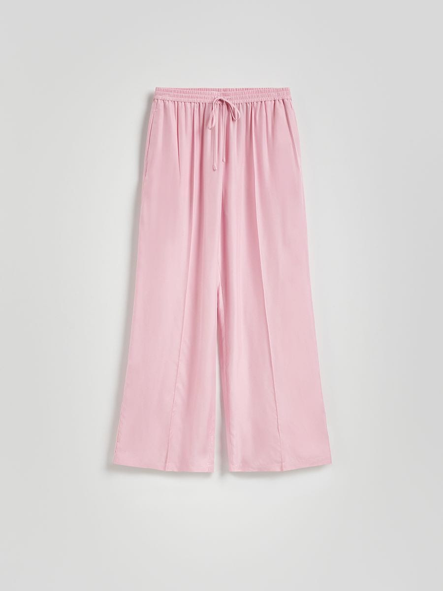 Trousers with cupro fabric - pastel pink - RESERVED - 4