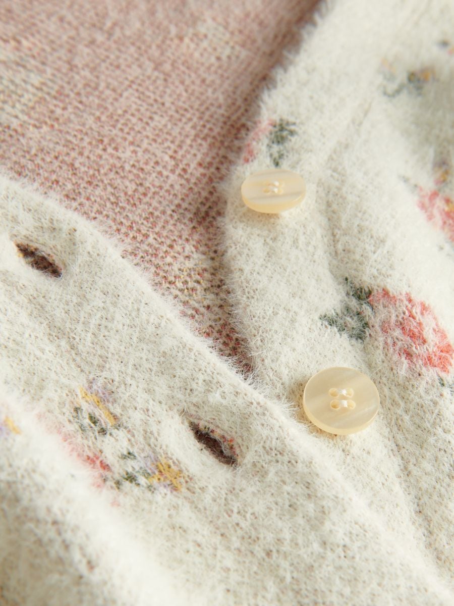 Strickjacke mit Blumenprint - beige - RESERVED - 5