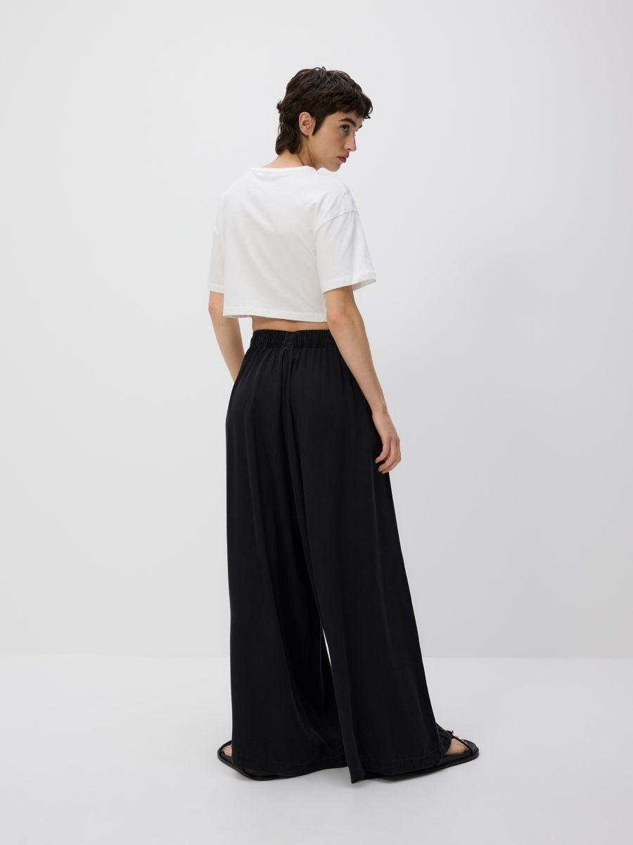 Wide-leg lyocell trousers - grey - RESERVED - 5