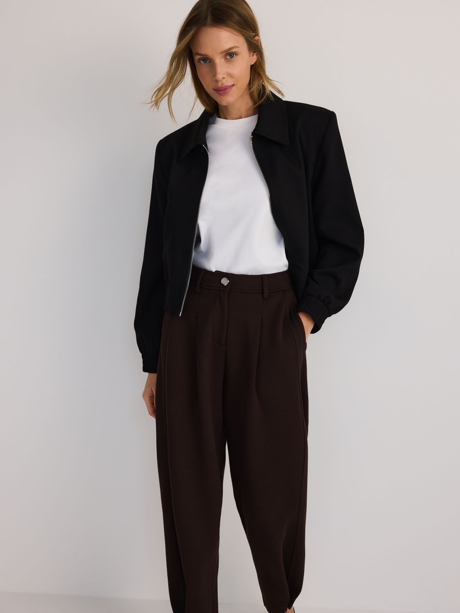 Pantalone sa dugmadima na nogavicama - prašnjava braon - RESERVED - 2