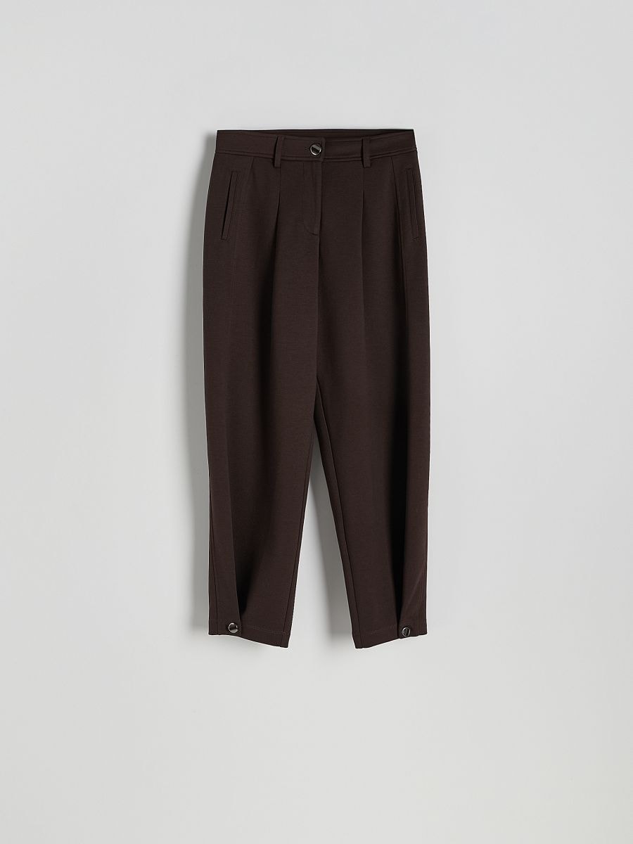 Pantalone sa dugmadima na nogavicama - prašnjava braon - RESERVED - 5