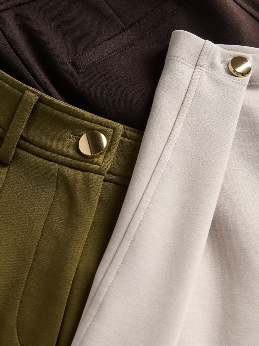 Pantalone sa dugmadima na nogavicama - prašnjava braon - RESERVED - 6