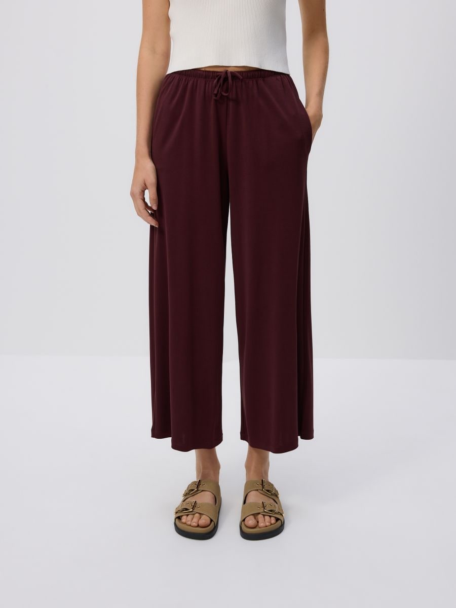 Široke pantalone s modalom - maroon - RESERVED - 3