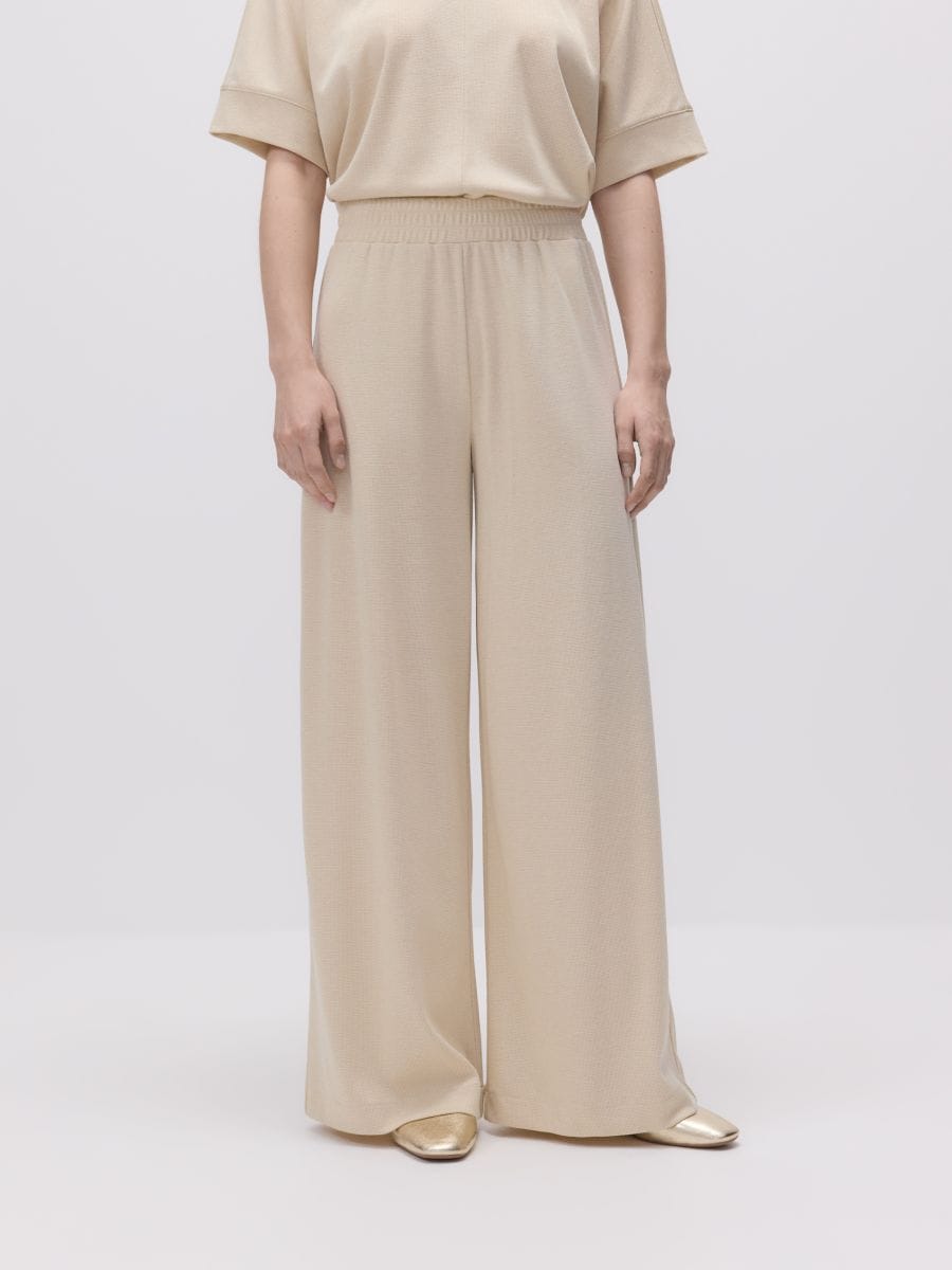 Loose trousers with viscose - nude - RESERVED - 2