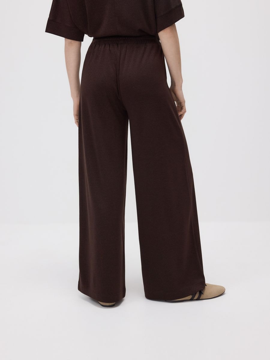 Loose trousers with viscose - dark brown - RESERVED - 3
