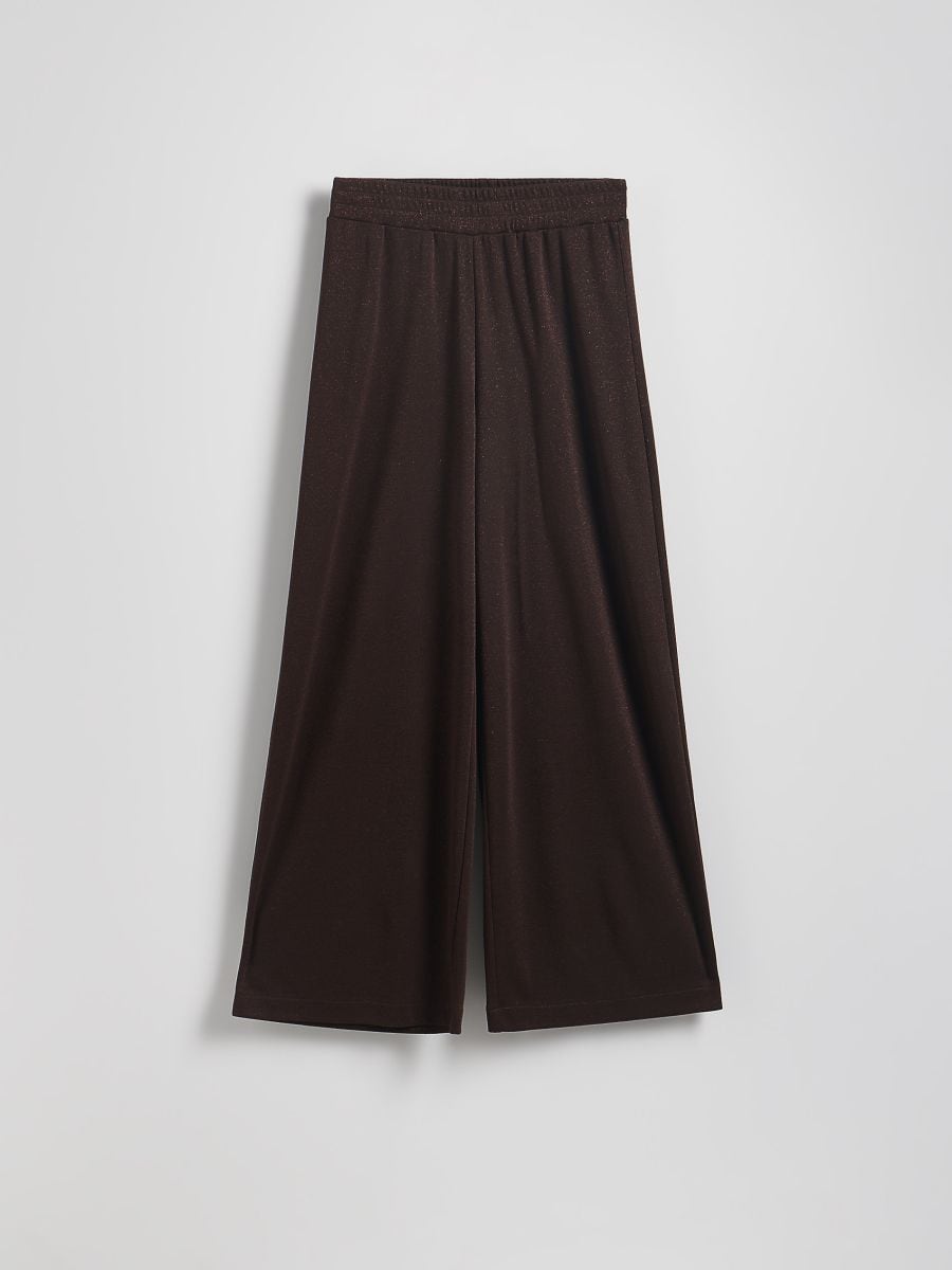 Loose trousers with viscose - dark brown - RESERVED - 6