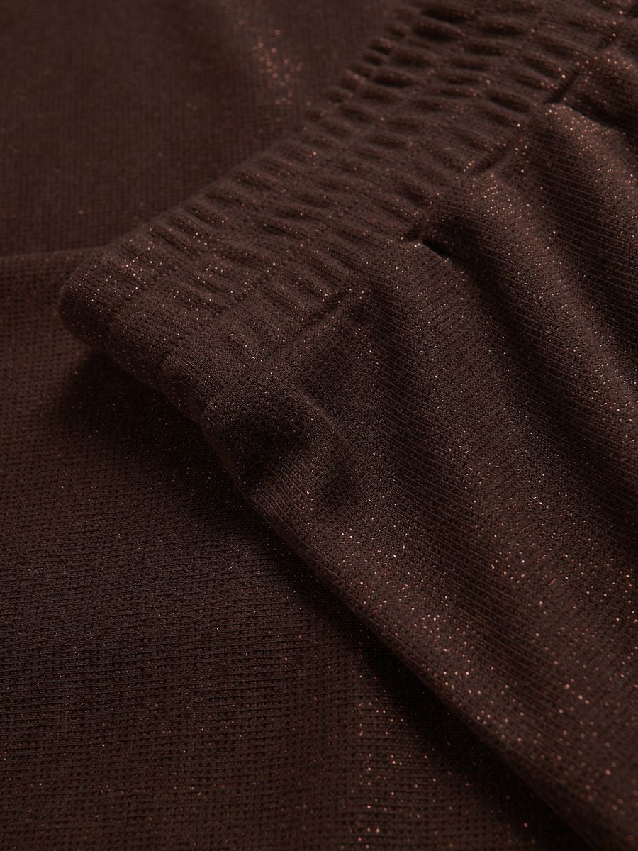 Loose trousers with viscose - dark brown - RESERVED - 7