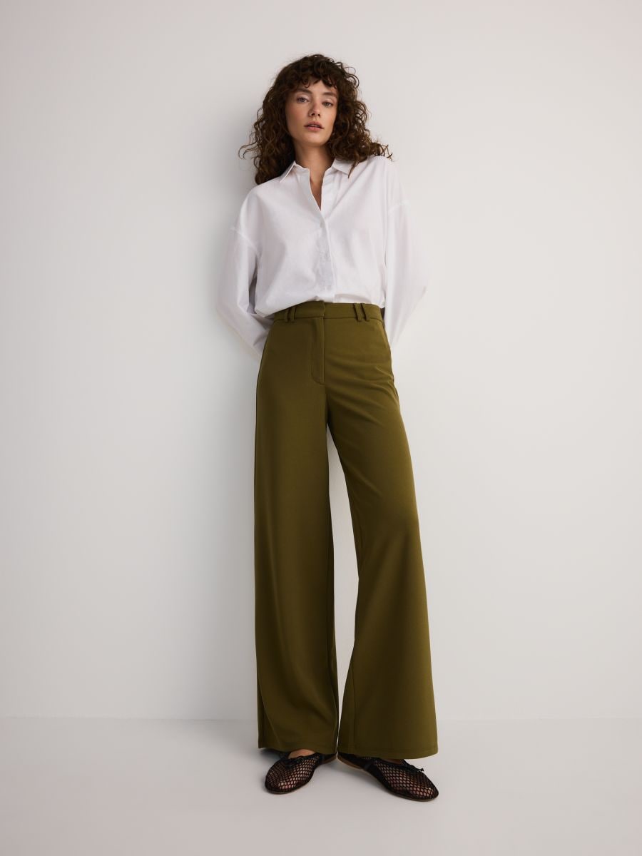 Pantalon large - vert olive clair - RESERVED - 4