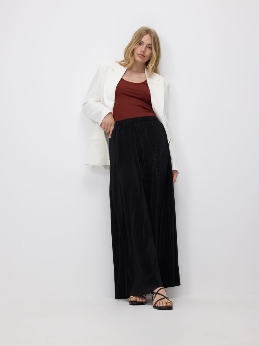 Pleated wide leg trousers - black - RESERVED - 2