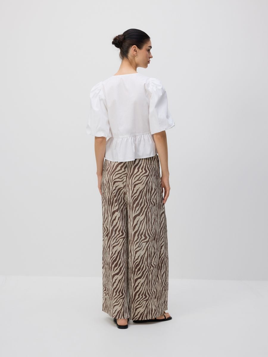 Pleated wide leg trousers - multicolor - RESERVED - 2