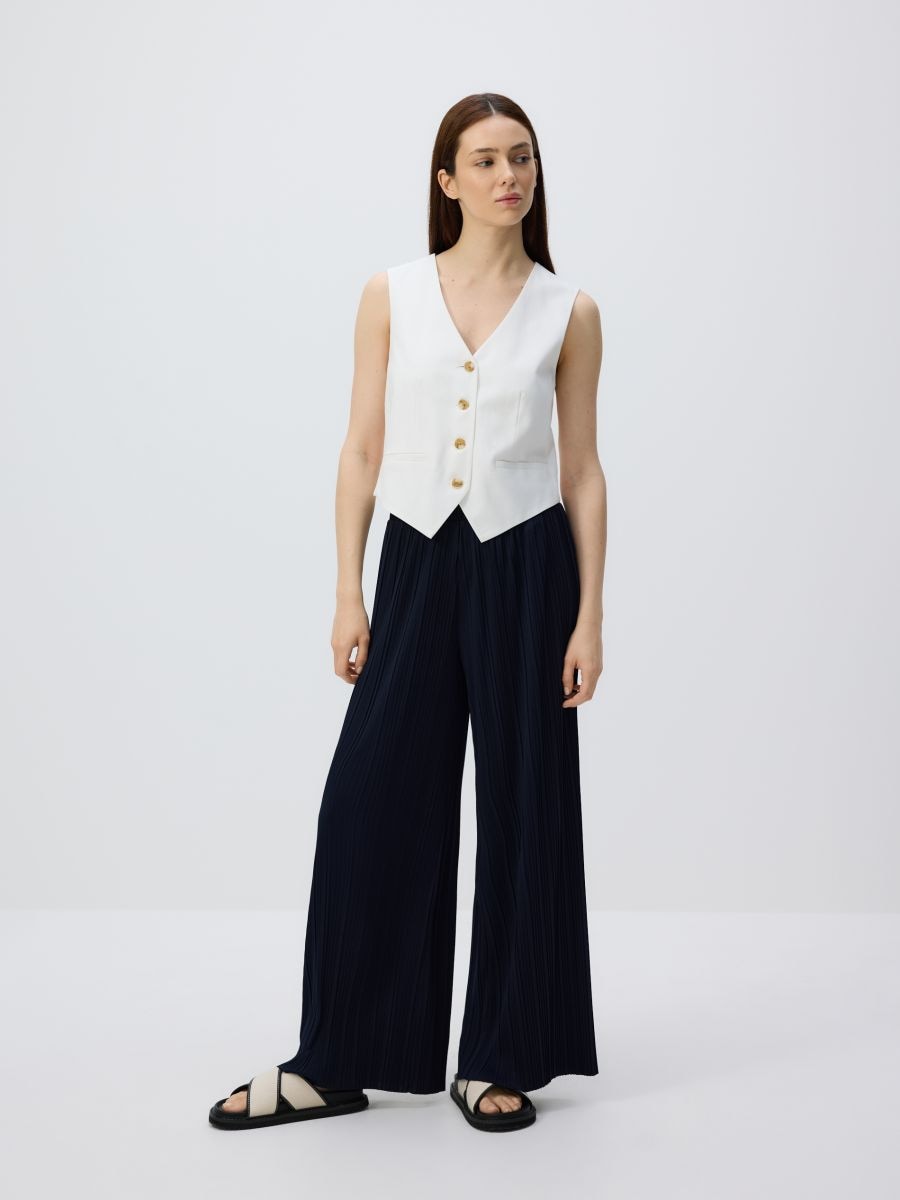 Pantaloni plisați - bleumarin - RESERVED