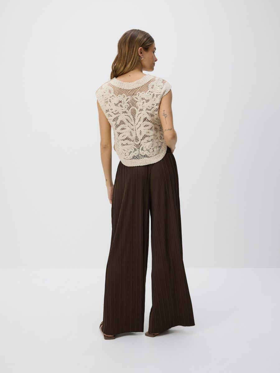 Pleated trousers - coffee - RESERVED - 4