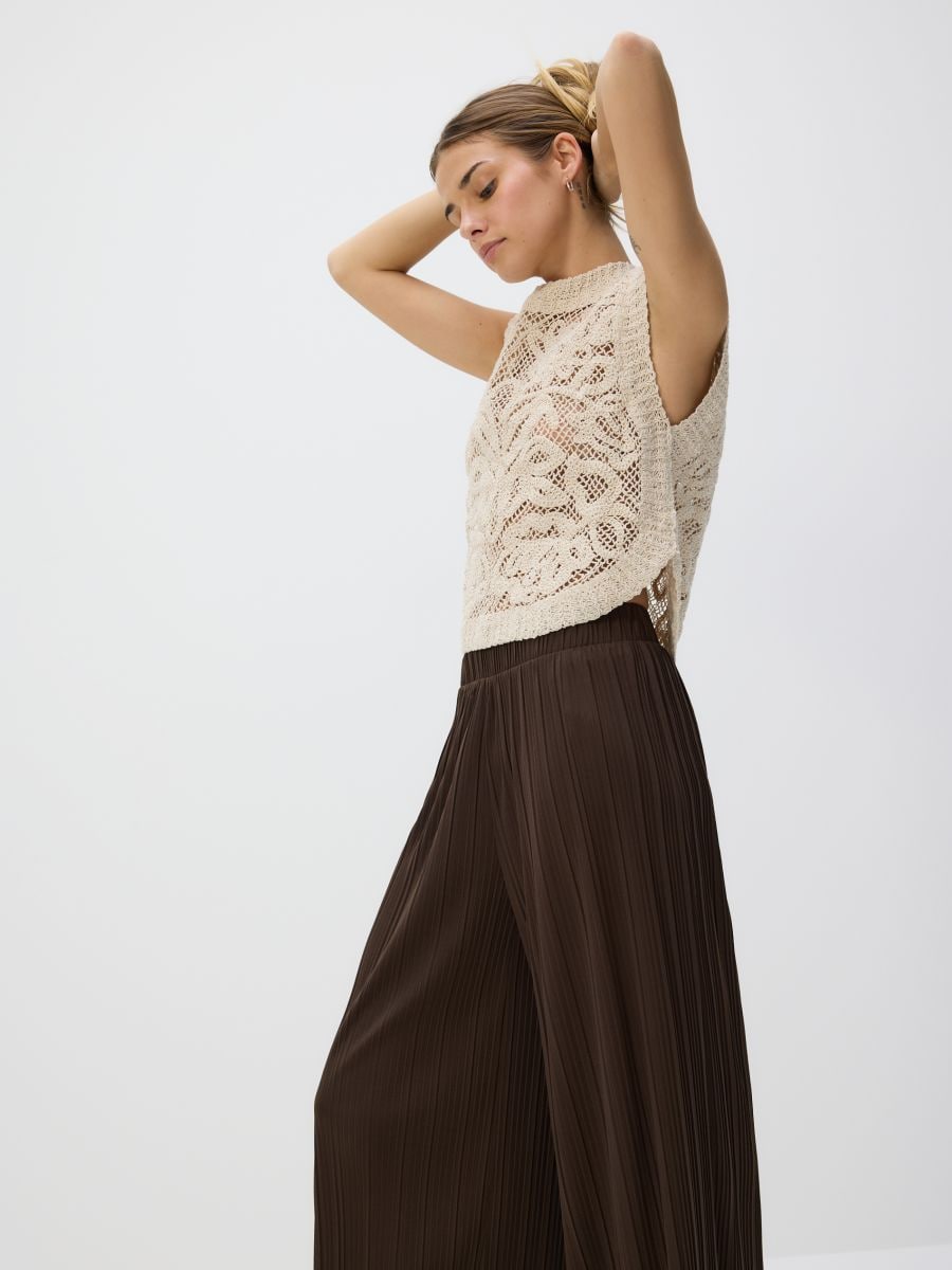 Pleated trousers - coffee - RESERVED - 2
