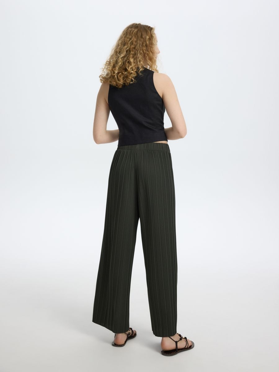 Plisirane pantalone - tamno siva - RESERVED - 3