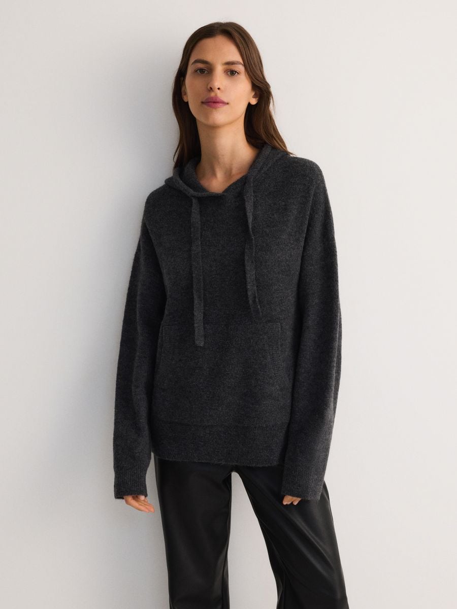 Pull à capuche - gris foncé - RESERVED - 3