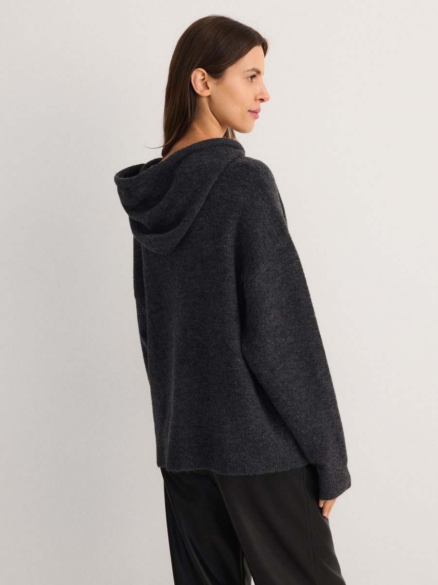 Pull à capuche - gris foncé - RESERVED - 4