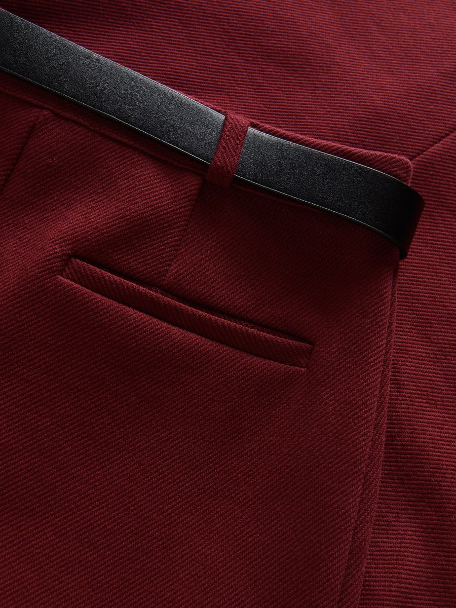 Midi skirt with belt - maroon - RESERVED - 5
